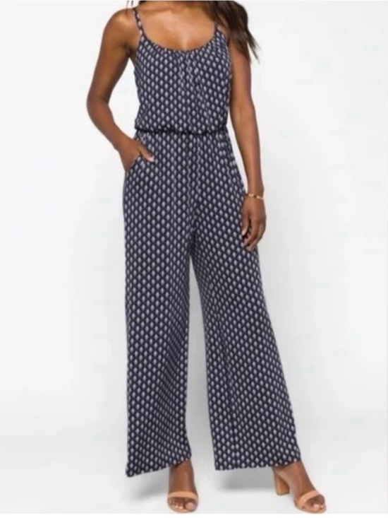 Kaileigh Pants - Kaileigh Stitch Fix Adalia Wide Leg Paisley Jumpsuit Pockets Size L
